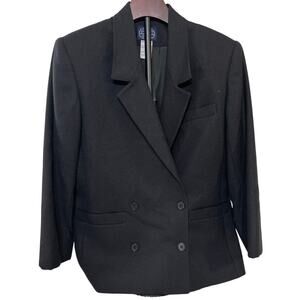 JENNIFER MOORE Black 100% New Wool Y2K Blazer Size 8